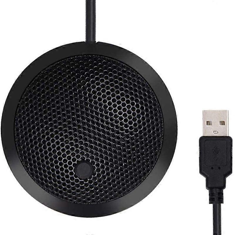 Conference USB Microphone,Omnidirectional Condenser PC Microphone with Mute Button LED Indicator,Pl