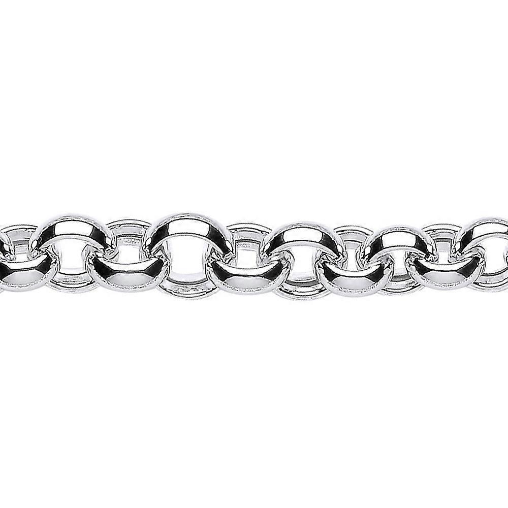 Jewelco London 女士纯银渐变空心 Belcher 链手链 10mm 8.25 英寸