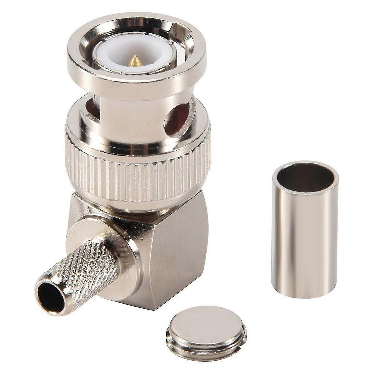 BNC Male Plug Right Angle Crimp Coax Adapter connector