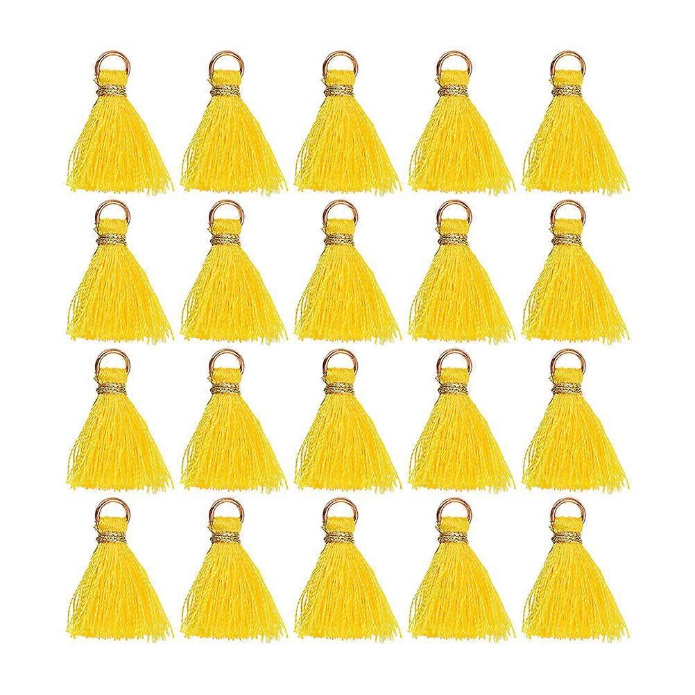 Small Craft Tassels Tassel Pendants Accessories Crafting Projects Rayon Yellow with 50Pcs