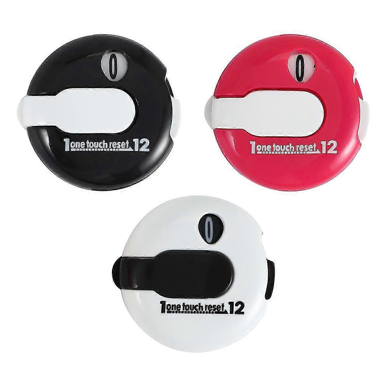 3 Pcs Mini Golf Score Counter Golf Stroke Counter with One Contact Reset Shot Putt Indicator Sport A