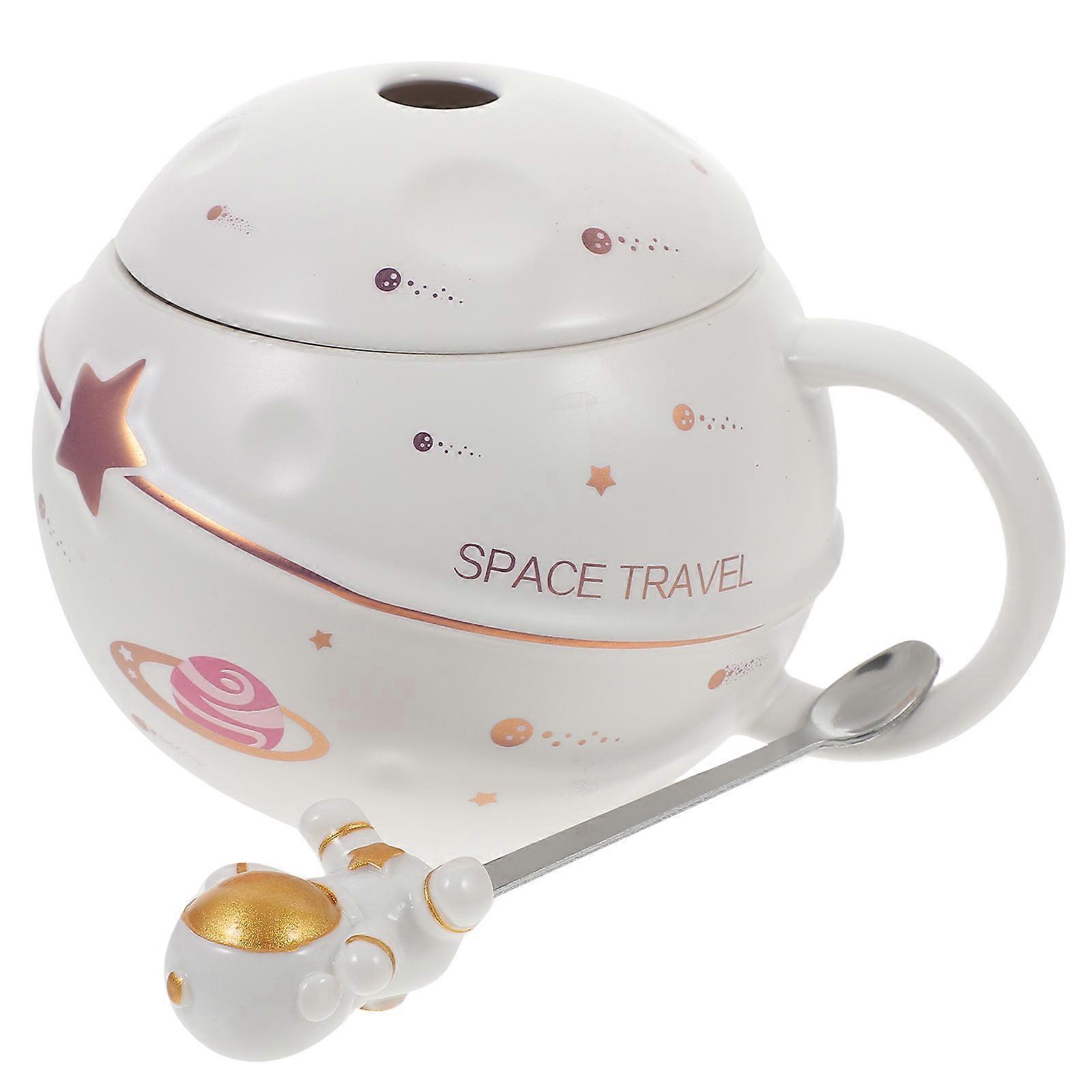 Heat Resistant Ceramic Astronaut Planet Shape Water Cup for Home Drinking 1Set