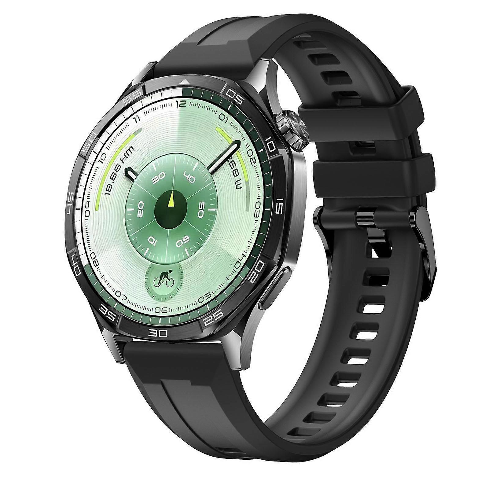 Vertical Stripes Black Buckle Solid Color Silicone Watch Band 22mm