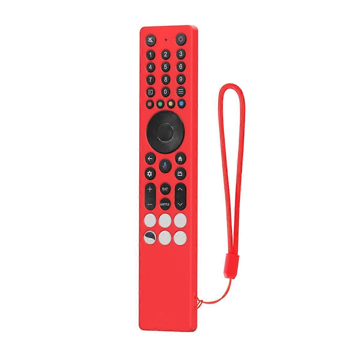 For RC833A Silicone Remote Control Case with Lanyard Anti-Slip Drop-Proof Cover Smart TV Accessories Red