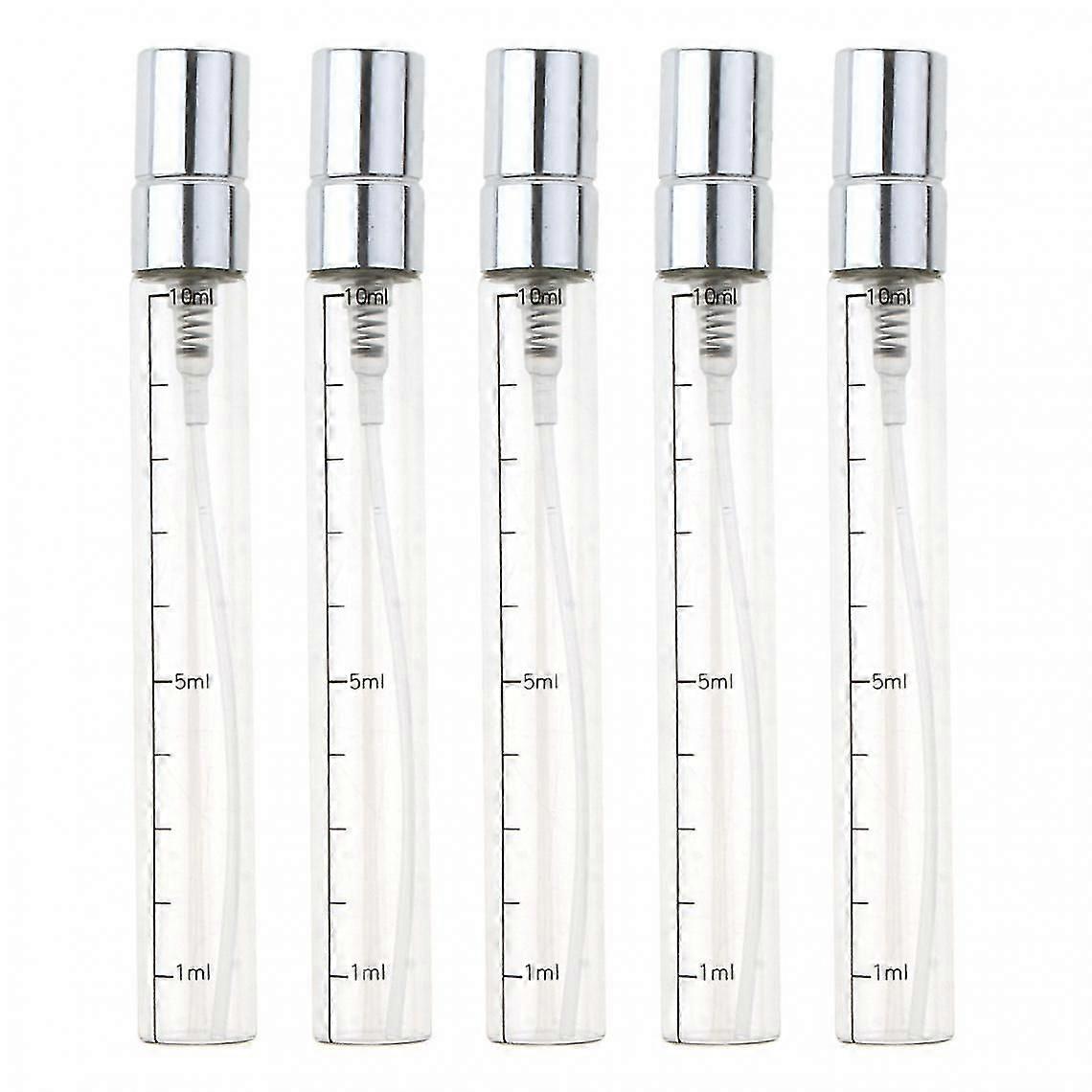 5x Empty Refillable Aftershave Perfume Spray Bottles Fine Mist Sprayer 10ml Silver