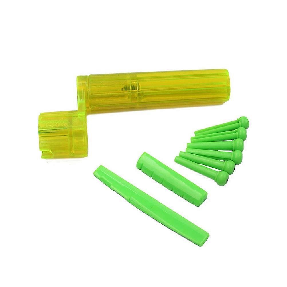 Guitar Accessory Plastic Nut and Saddle Kit for Guitar 2Pcs Green