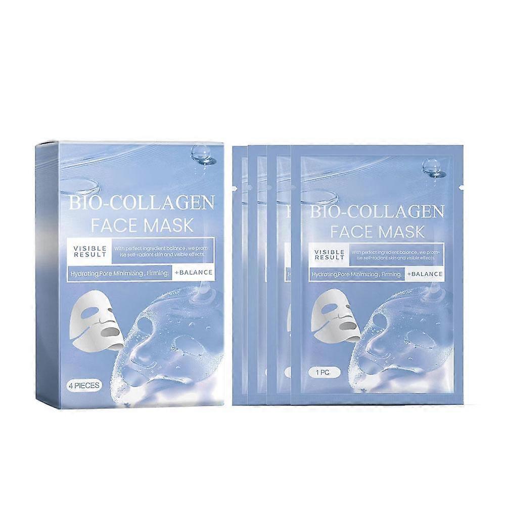 4-Piece Hydrating Facial Mask Set with Natural Plant Extract for Sensitive Skin Portable Individually Wrapped Essence Sheets