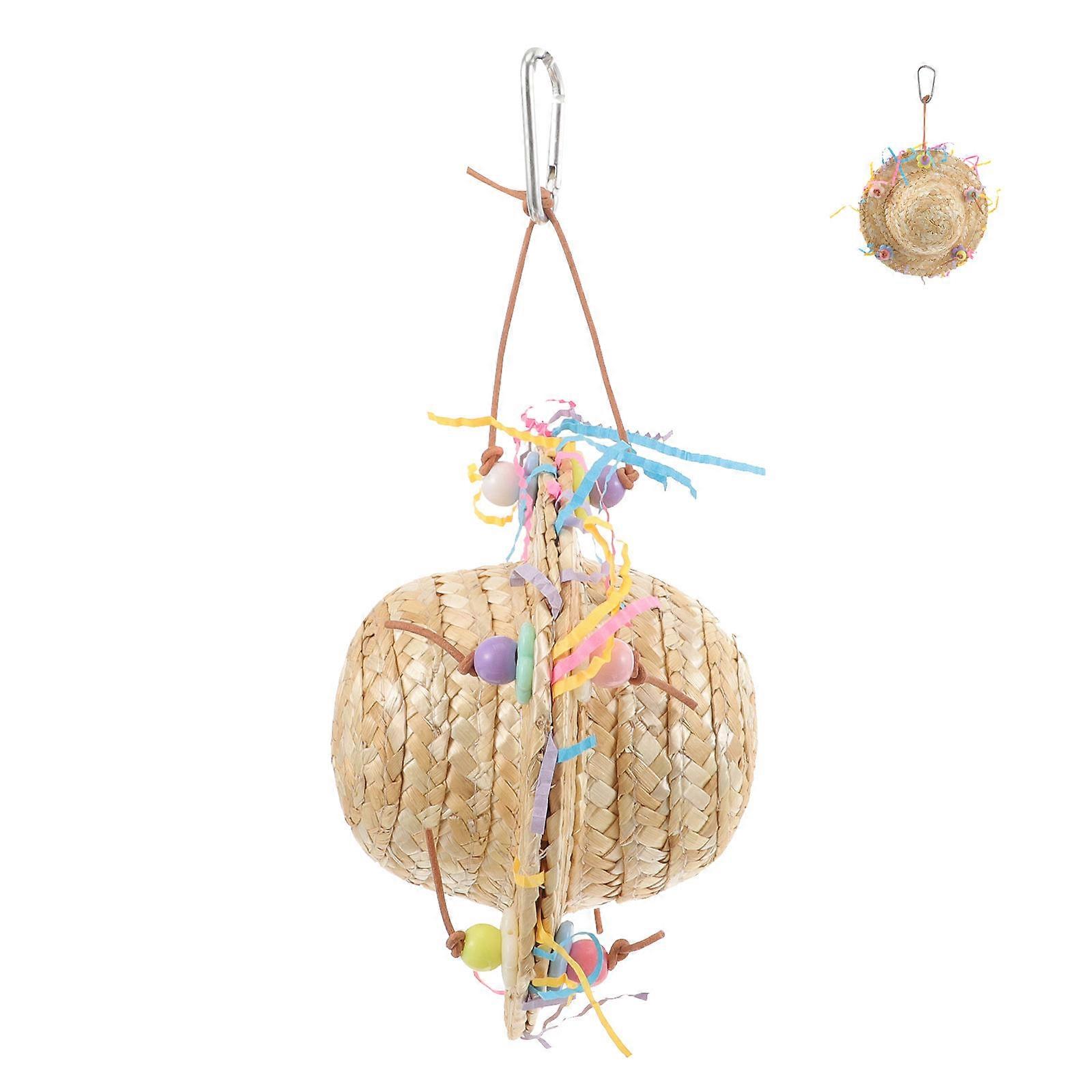 Parrot Toy Birdcage Hanging Toy 2Pcs for Parrot Biting and Entertainment