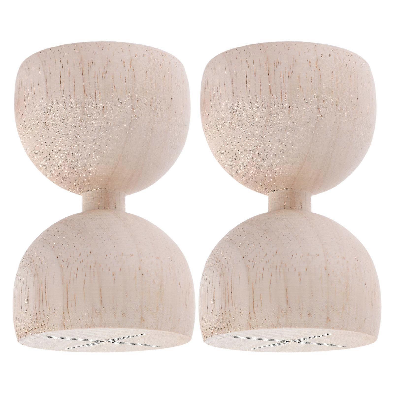 8 Pcs Round Hourglass Decorative Post Caps Designed For Homeowners And Interior Decorators With Wooden Material For Staircase Enhancements
