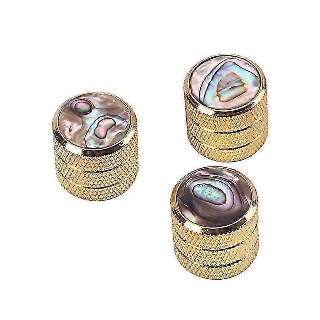 3 Pieces Electric Guitar Dome Control Knobs Caps, Gold/Silver