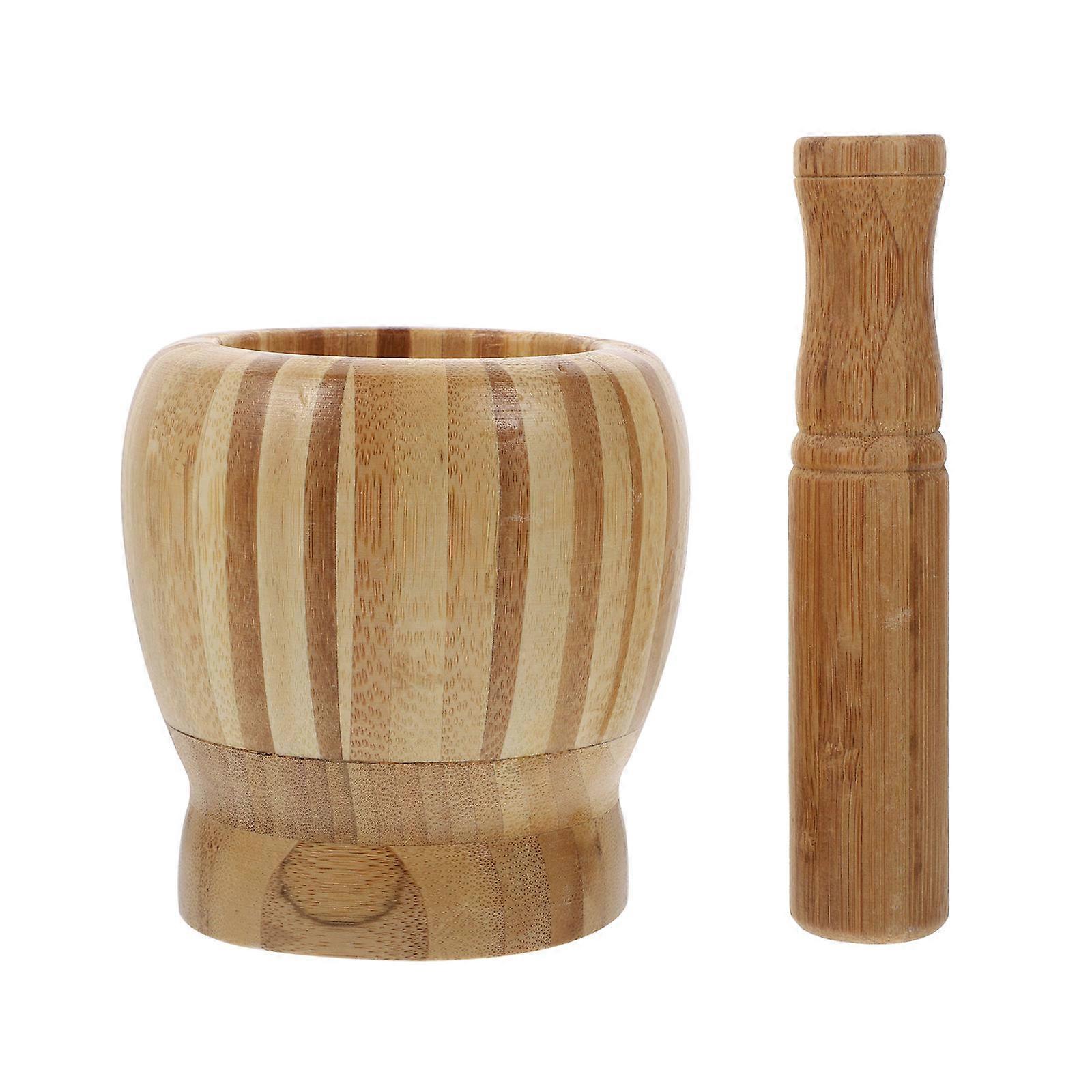 Practical Garlic Masher Bamboo Garlic Grinding Gadget for Kitchen Use 1Pcs