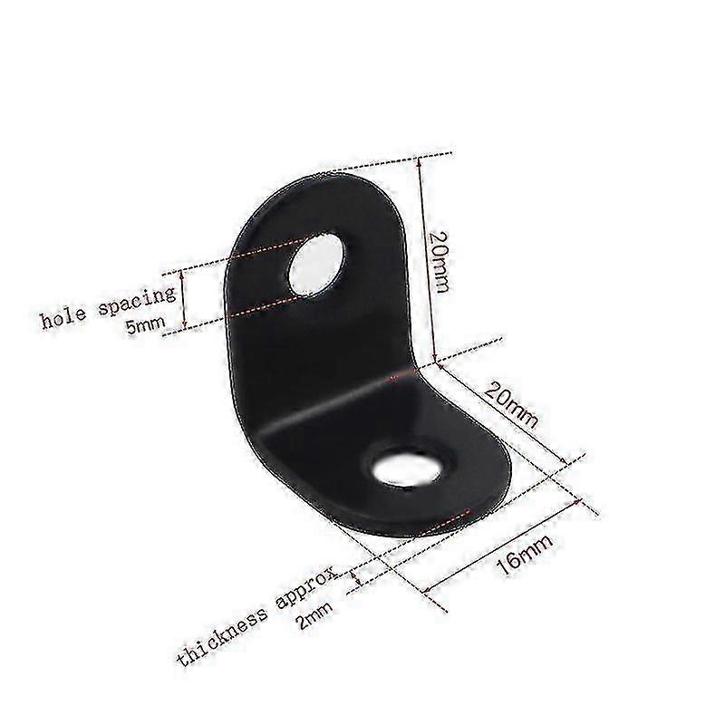 4pcs Stainless Steel Black Bracket, Fixed Bracket, Right Angle Code, Home Improvement Shelf Bracket, 20*20/25*25/30*30/40*40/50*50