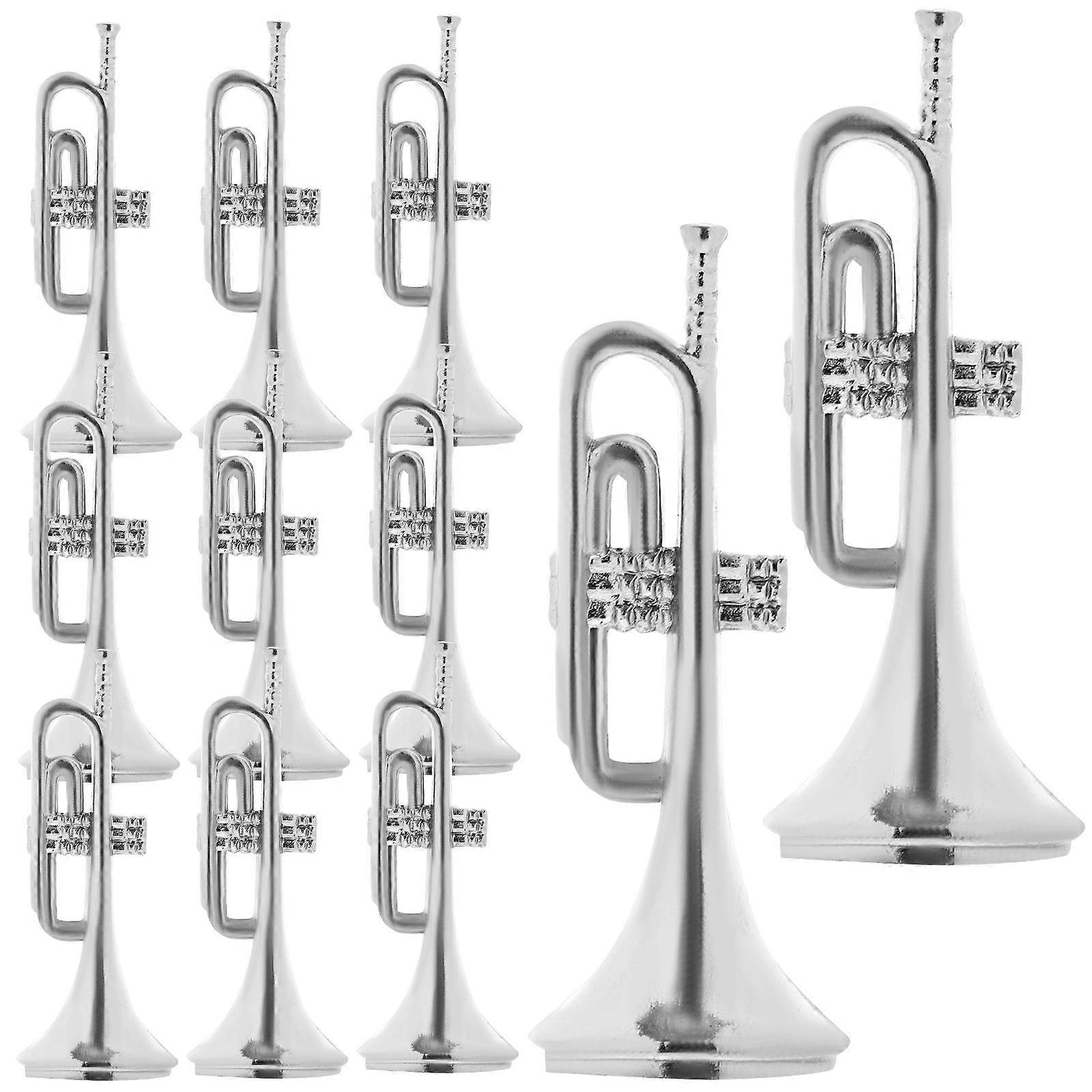 100 Pcs Mini Plastic Musical Instruments Elegant Ornament For Christmas Tree Beautiful Silver Color Ideal For Craft Enthusiasts