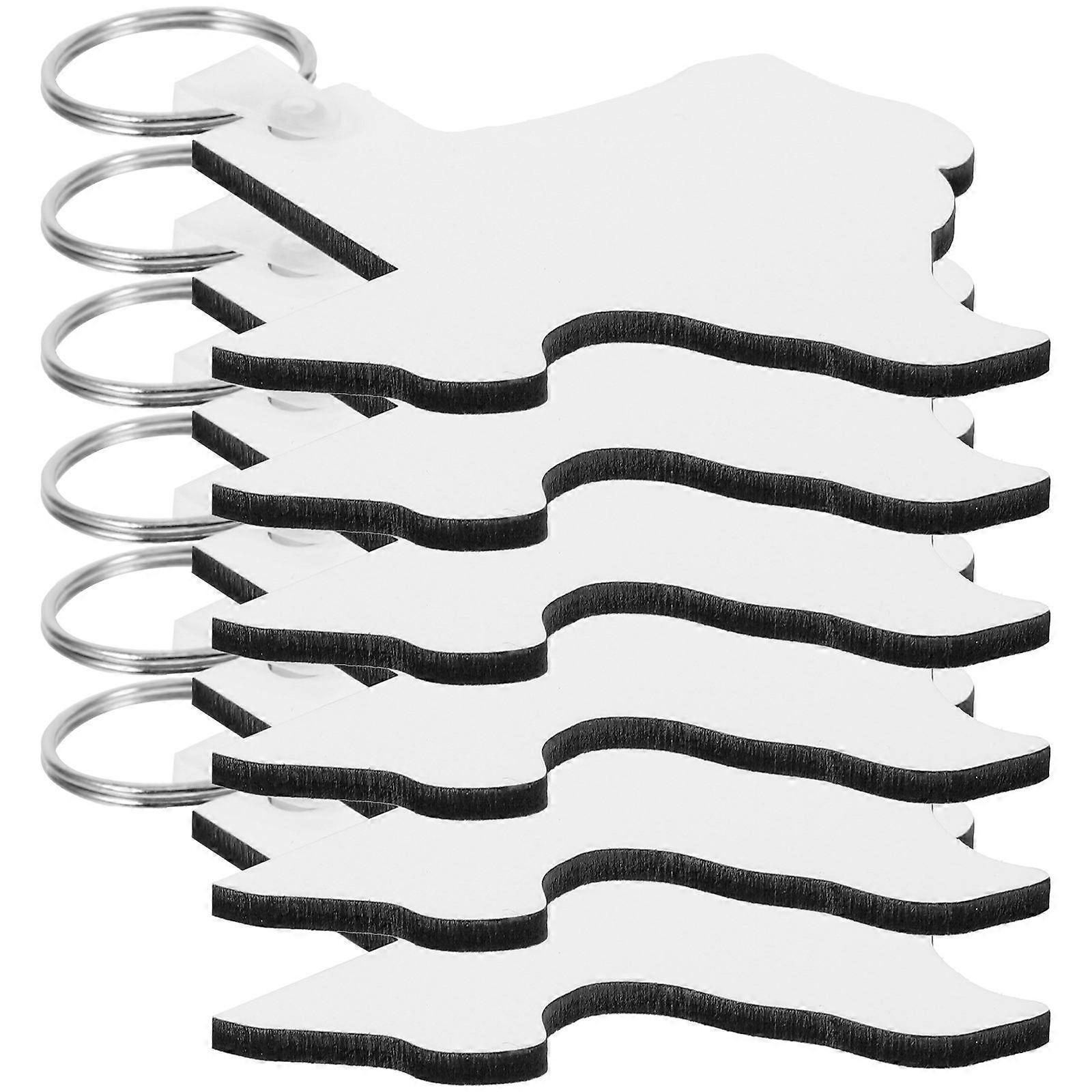 White Sublimation Keychain Blanks Made of Density Board for DIY 12Pcs