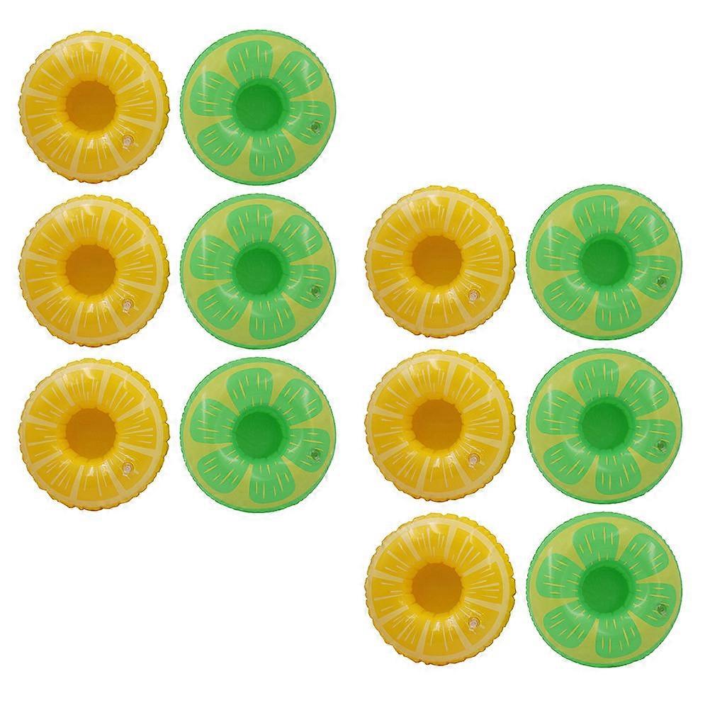 Inflatable Floating Cup Coasters Lemon Shape for Party 36Pcs Set
