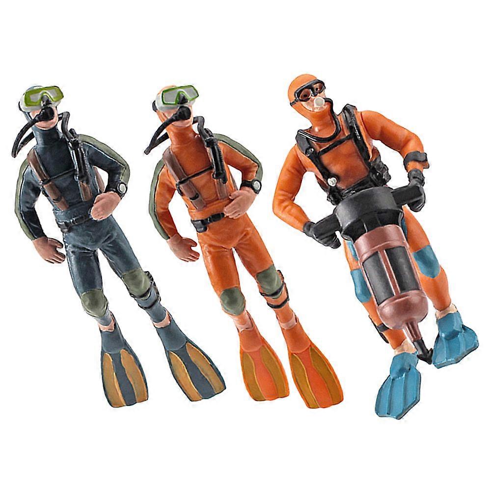 Simulation Diver Model Miniature Diver Ornament Aquarium Environment Plastic Material Floating 3Pcs