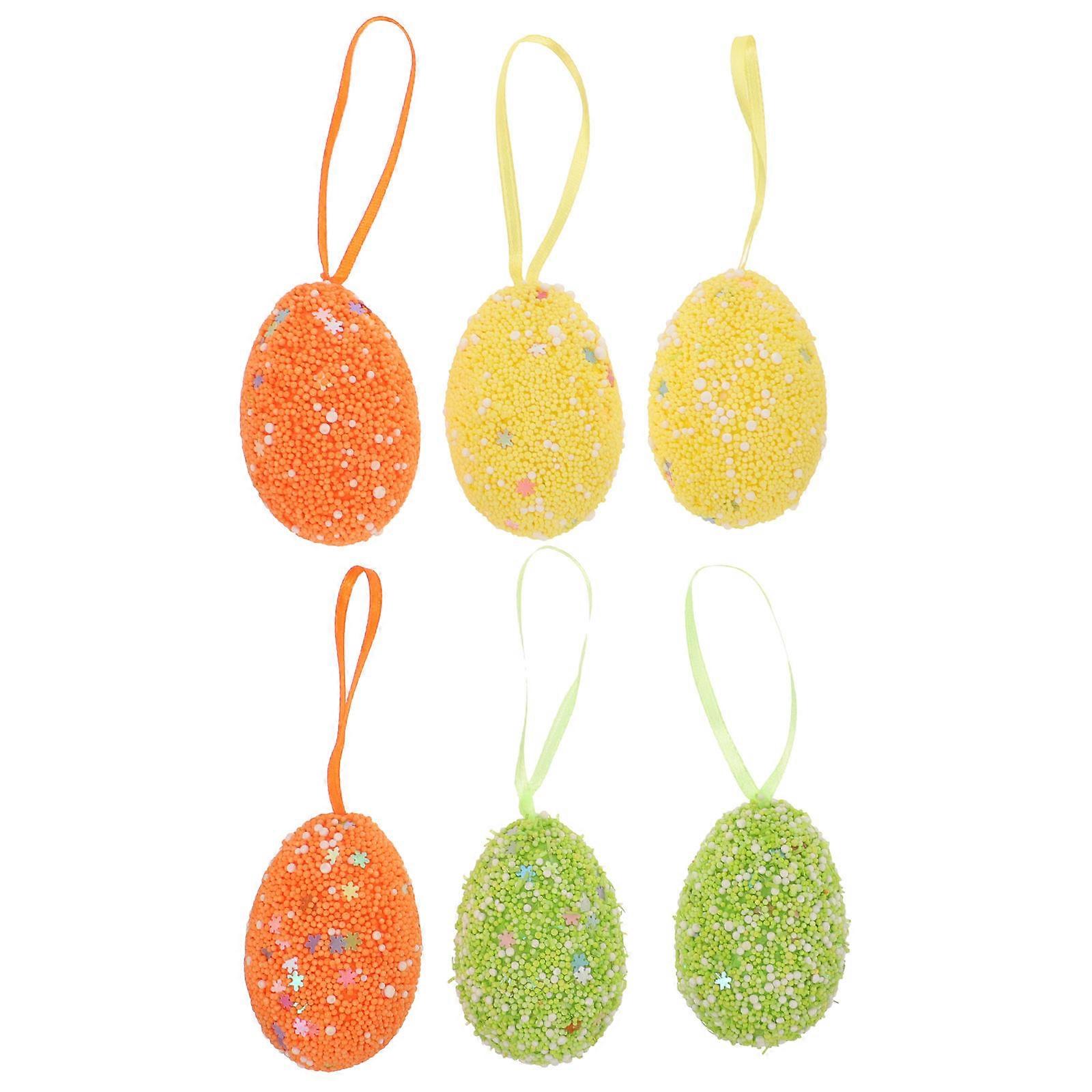 Easter Egg Hanging Decorations Foam Easter Ornaments for Decor 24Pcs