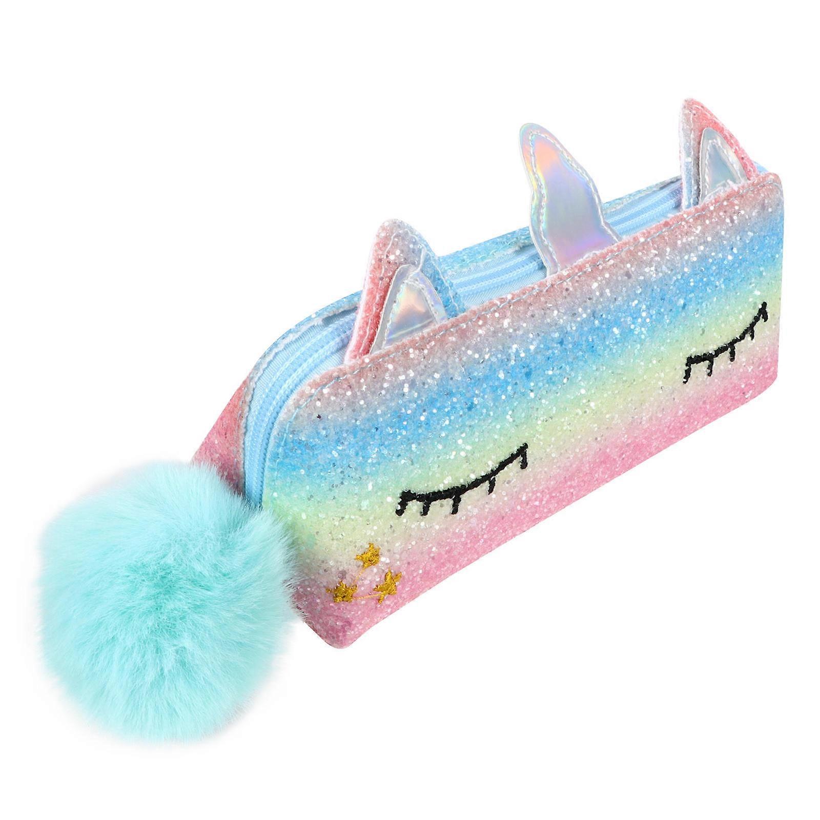 Sequin Design Stationery Storage Pen Holder For Students School Use 21X8CM 1Pc