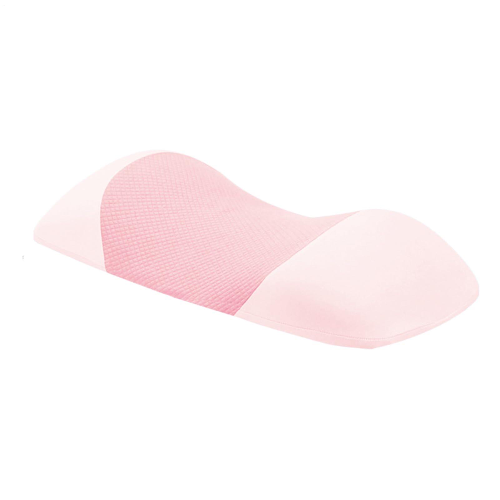 Lumbar Pillow For Sleeping Contoured Sponge Orthopedic Cooling Pillow For Wheelchair Floor Sitting Pink