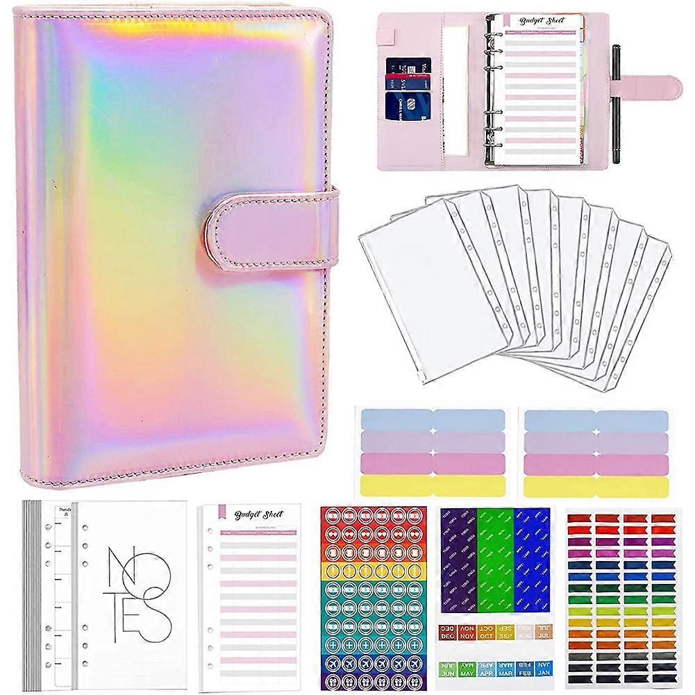 Budget Binder A6 Ring Binder Notebook with Clear Cash Envelope for Cash Stuffing Money Organiser wit