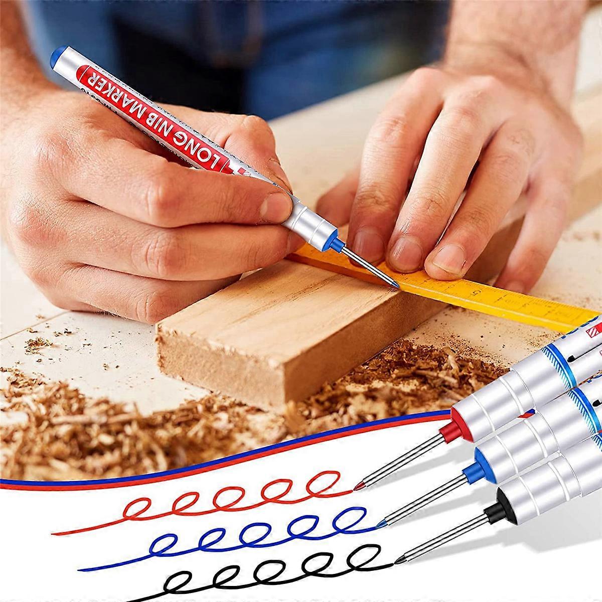 8 Multi-Purpose Deep Hole Marker Pens Carpentry Colorful Marker Pen