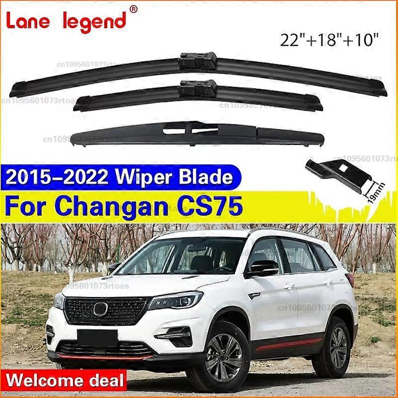 Applies to 3PCS For Changan CS75 2015 2016 2017 2018 2019 2020 2021 2022 Front Rear Wiper Blades Windshield Windscreen Window 22"+18"+10"