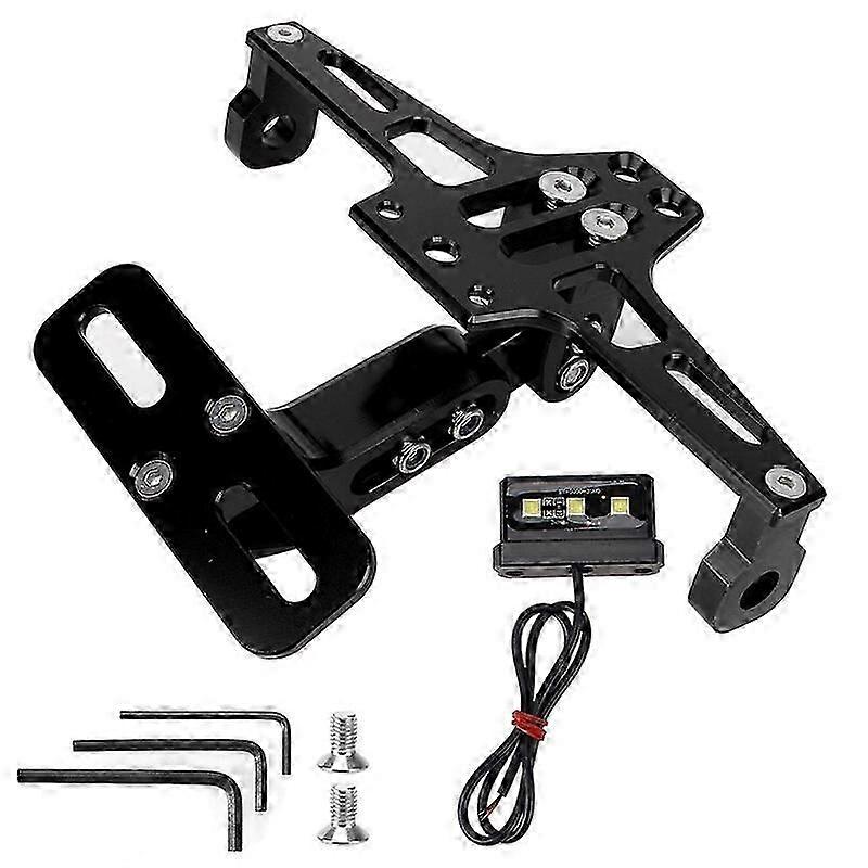 Exquisite CNC Aluminum Motorcycle License Number Plate Holder Frame Turn Signal Light Bracket Universal with LED LightMotor Vehicle Frame & Body Parts