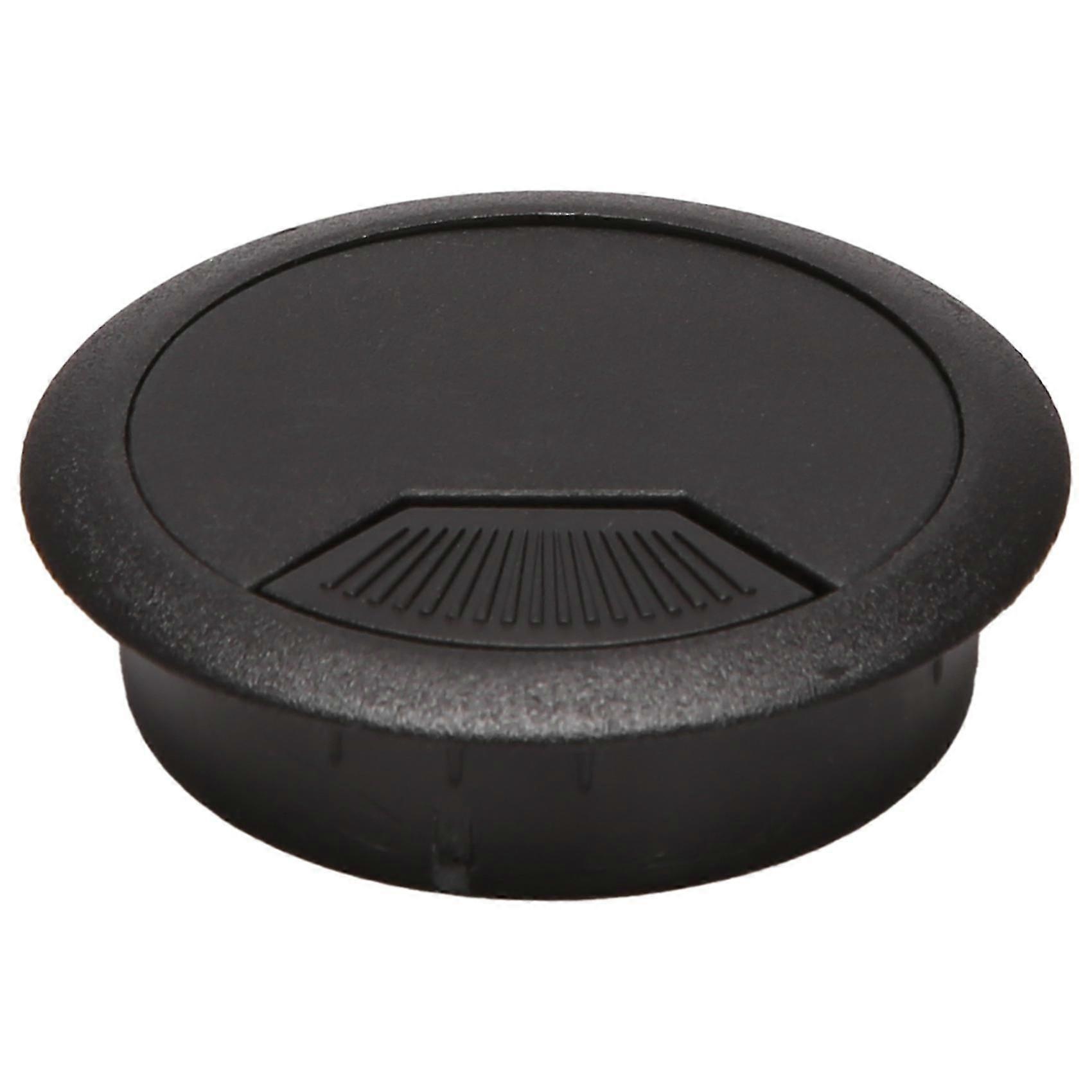 قطعتان من حلقات تثبيت كابل سلك المكتب بقطر 50 مم وغطاء فتحة باللون الأسود