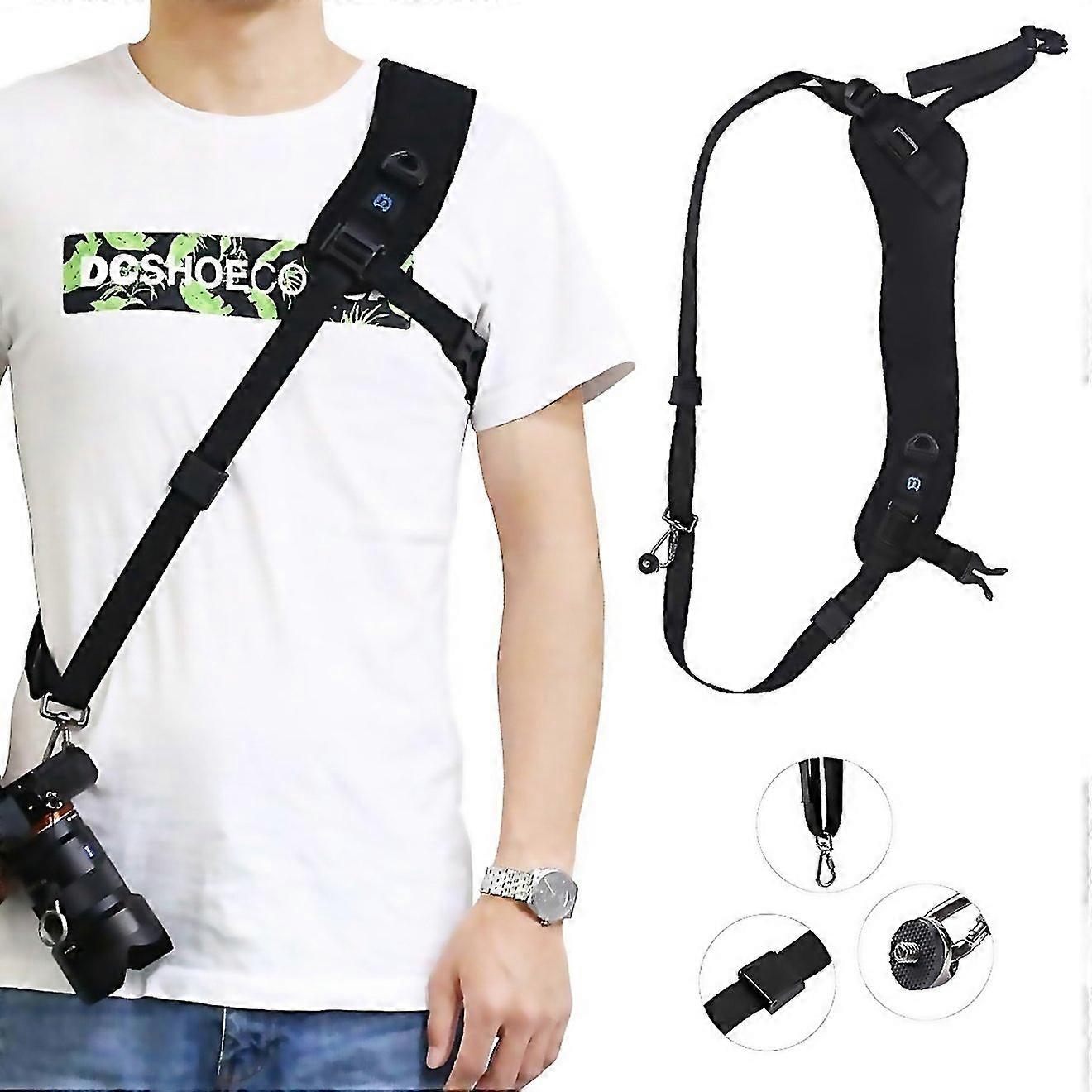 For Puluz Quick Release Antislip Soft Pad Nylon Breathable Curved Camera Strap With Metal Hook For S