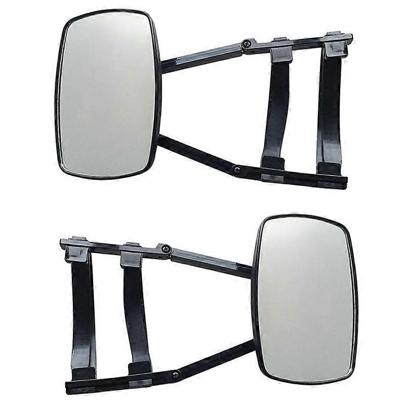 Universal Clip-on Towing Mirrors Extended Mirrors for Towing 360 Rotation Adjustable Towing Mirror, Black 2PCS