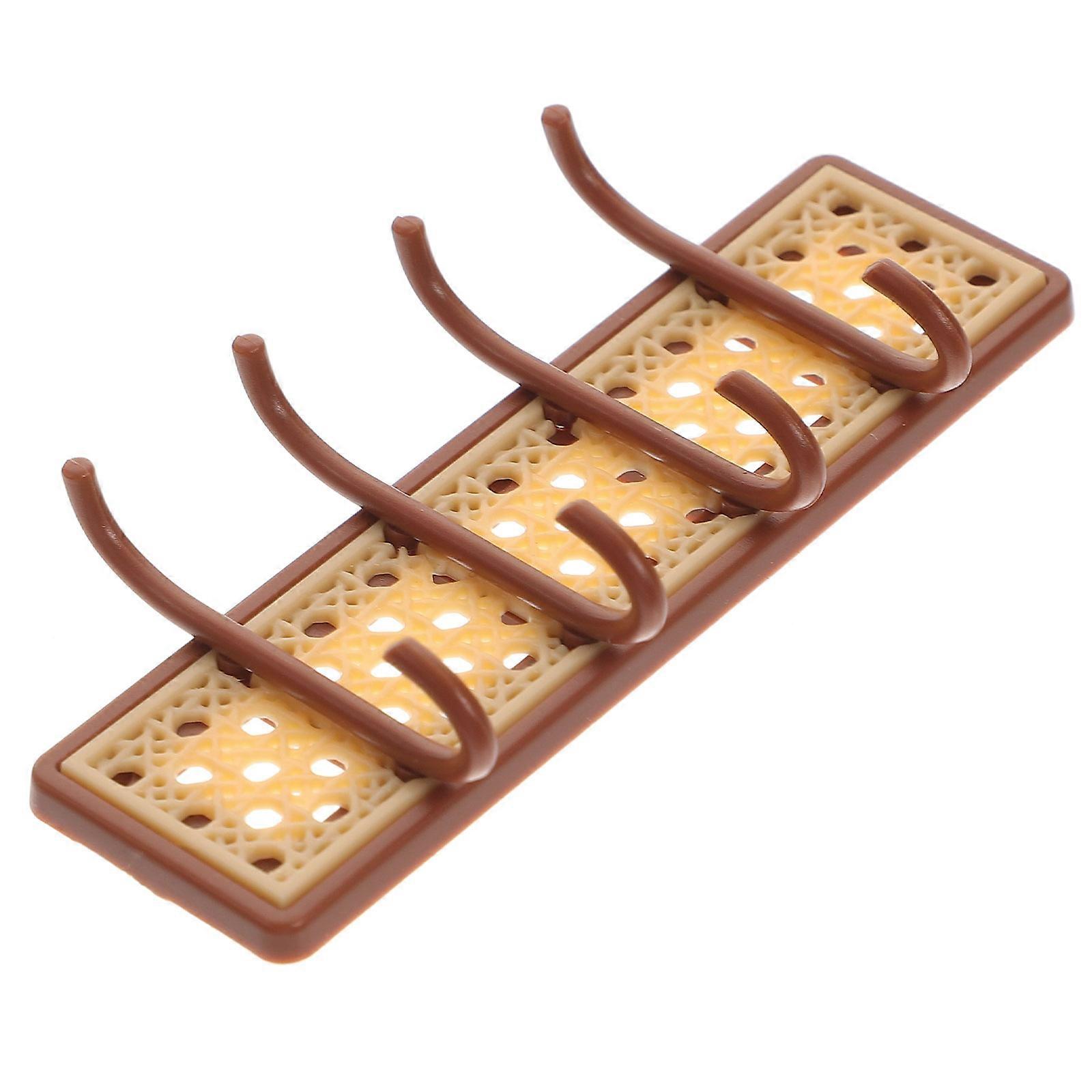 Miniature Hook Model for Decoration 2Pcs Doll House Wall Hanging Clothes Hook