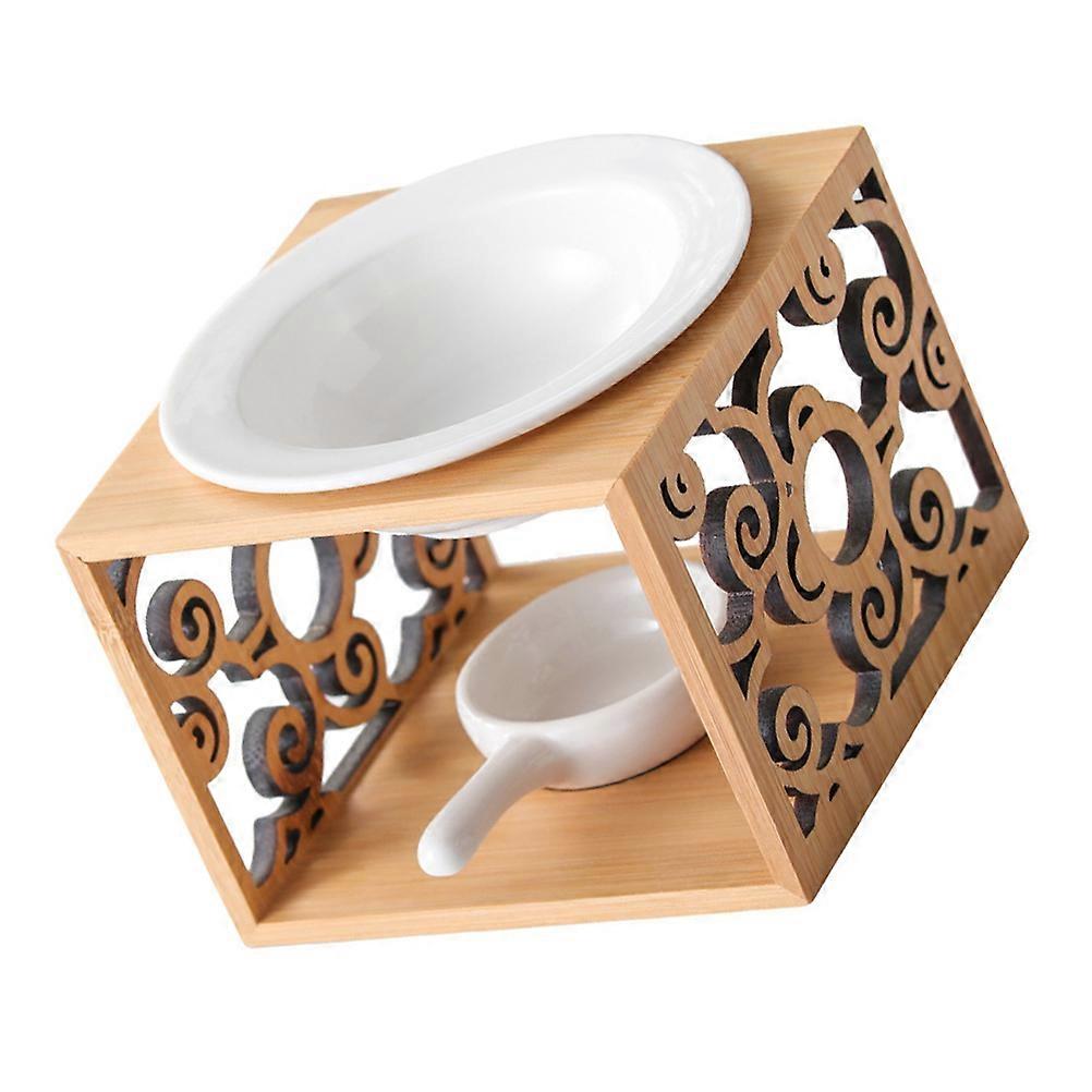 Bamboo Ceramic Essential Oil Burner for Fragrance 4Sets