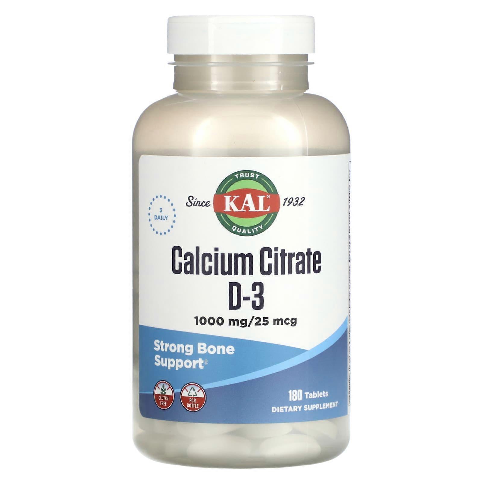Calcium Citrate D-3, 180 Tablets