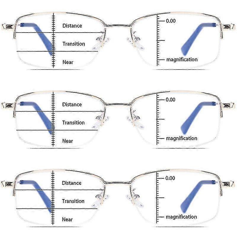 3 Paket Akıllı Bifokal Progresif Okuma Gözlükleri Erkek Kadın Anti-mavi Işık