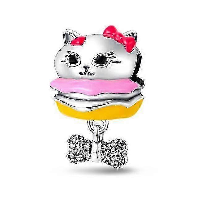 Hot 925 Silver Cat On A Swing Colorful Unicorn Glow In The Dark Paw Prints Charms Fit For Original Bracelet