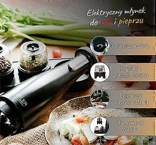 Ensemble moulin à épices Adler Ad 4449b Noir