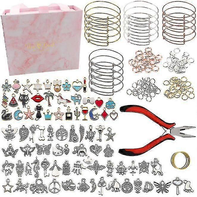 300pcs Bangle Bracelets Making Kit, Charm Bracelet Making Kit