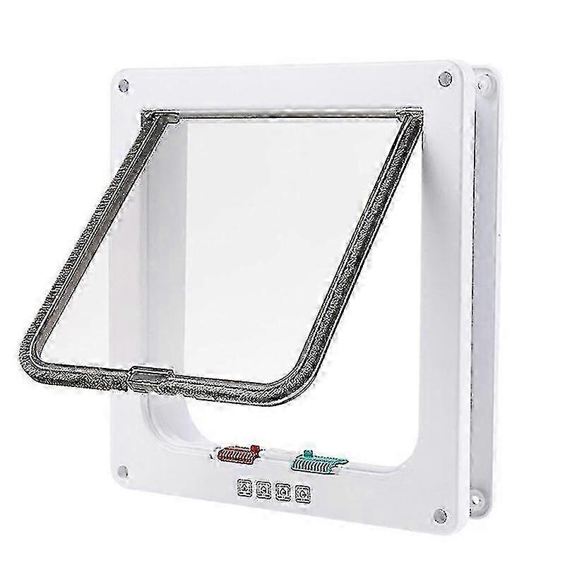4-Way Lock Security Flap Door for Small Pets with Cat Flap Suitable for Various Pets Including Kittens and Puppies Available in 5 Colors