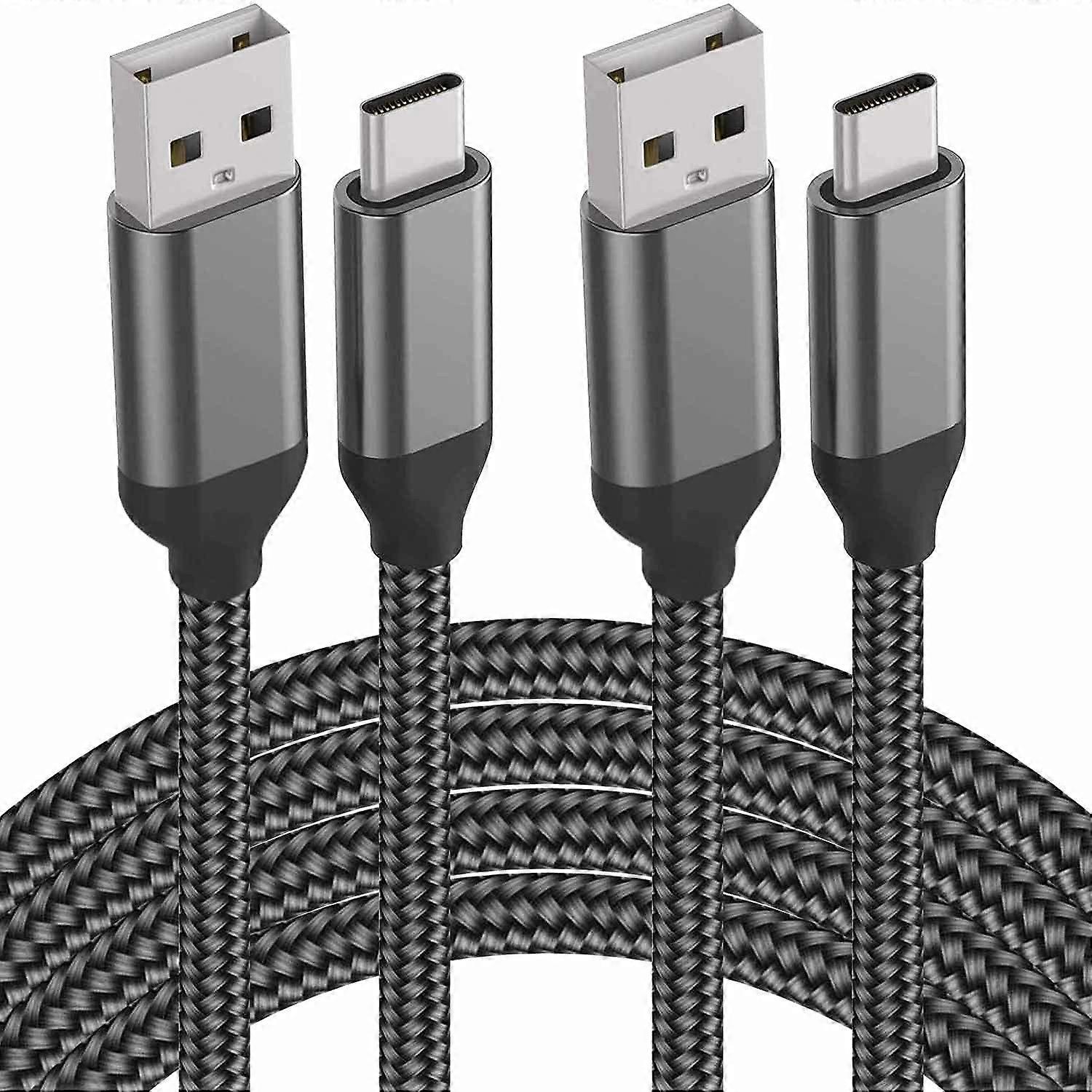 USB C Cable, [6.6FT 2PACK], 3A Fast Charging,Nylon,Type C Charger Cord for compatible with Samsung Galaxy S21 S20 S10 S10e S9 S8
