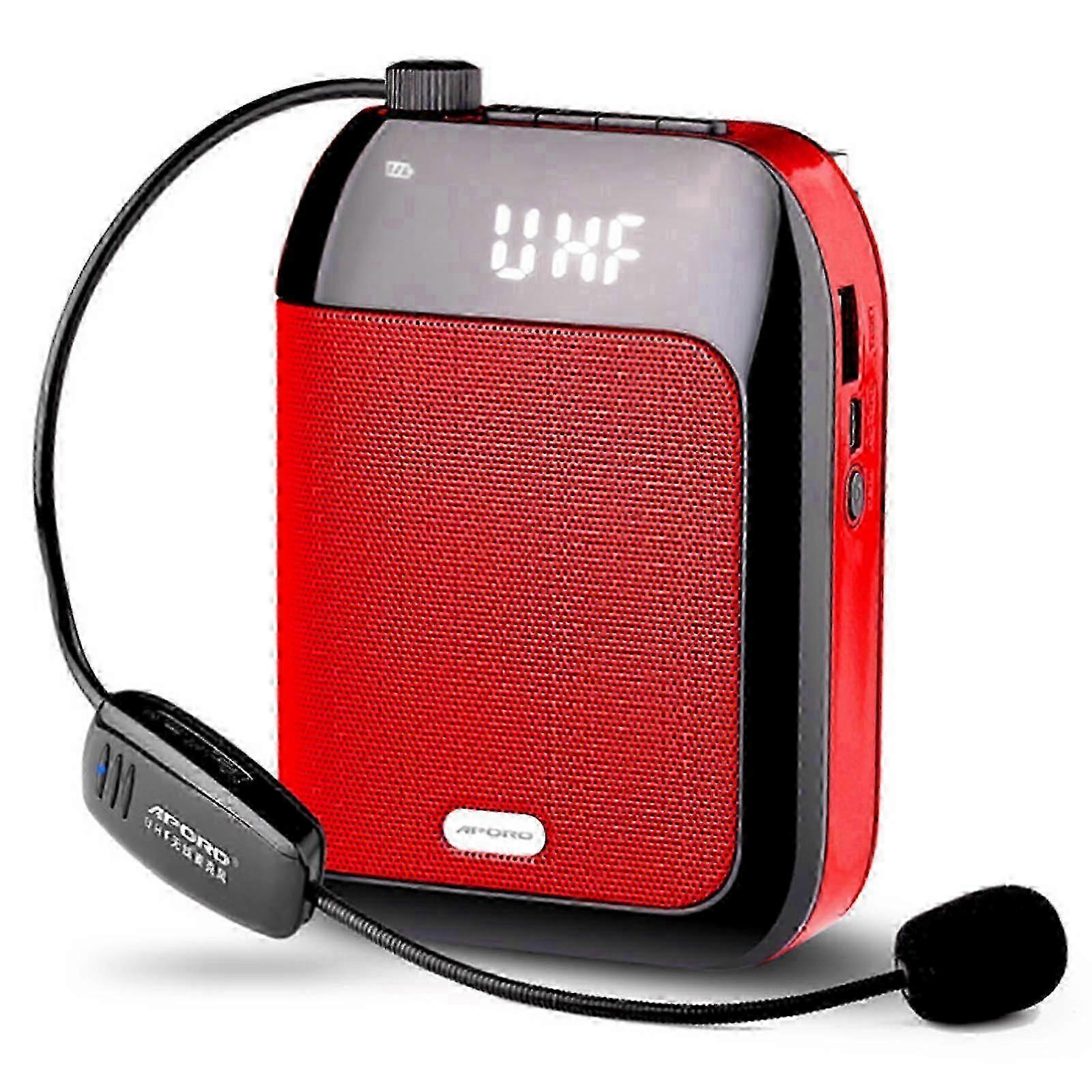 25-26 Gosear Voice Amplifier 15W Multifunctional Portable Bluetooth-compatible Voice Speaker with Wireless Microphone for Teachers