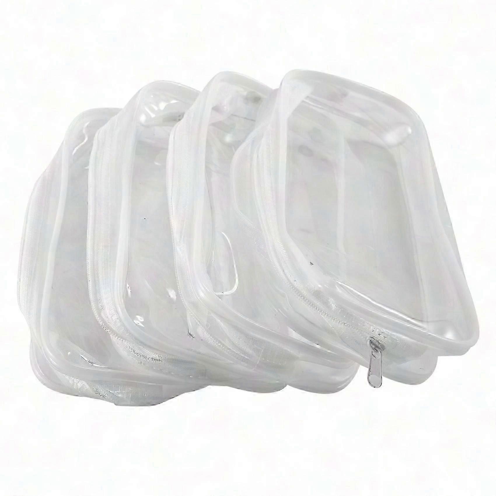 4-Pack clear PVC zipper pencil cases