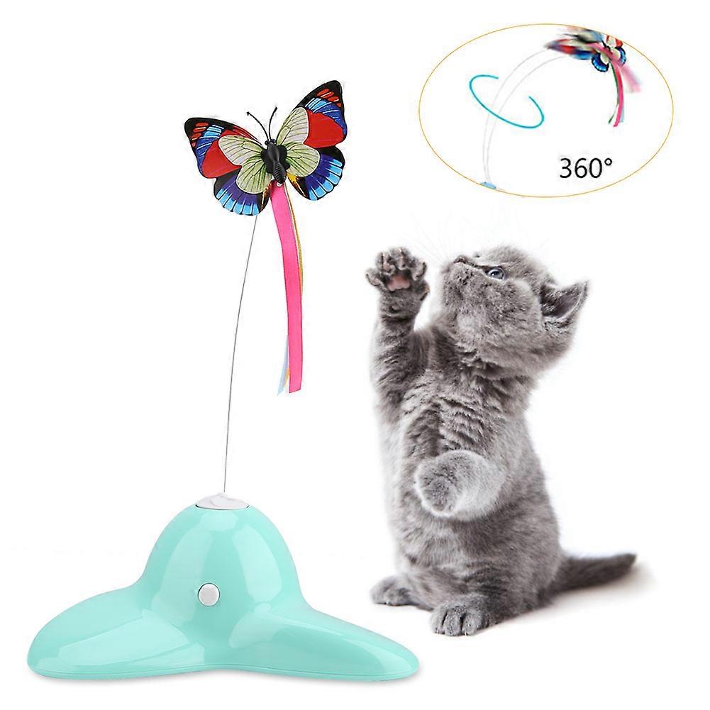 Cat Tease Toy Rotating Luminous Butterfly Rotating Electric 360° Rotary Cat Teaser Toy