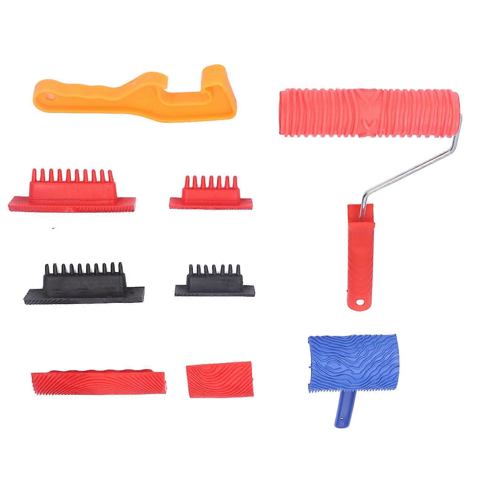 Wood Grain Tool Graining Pattern Painting Roller Home Decoration Set Kit for Wall