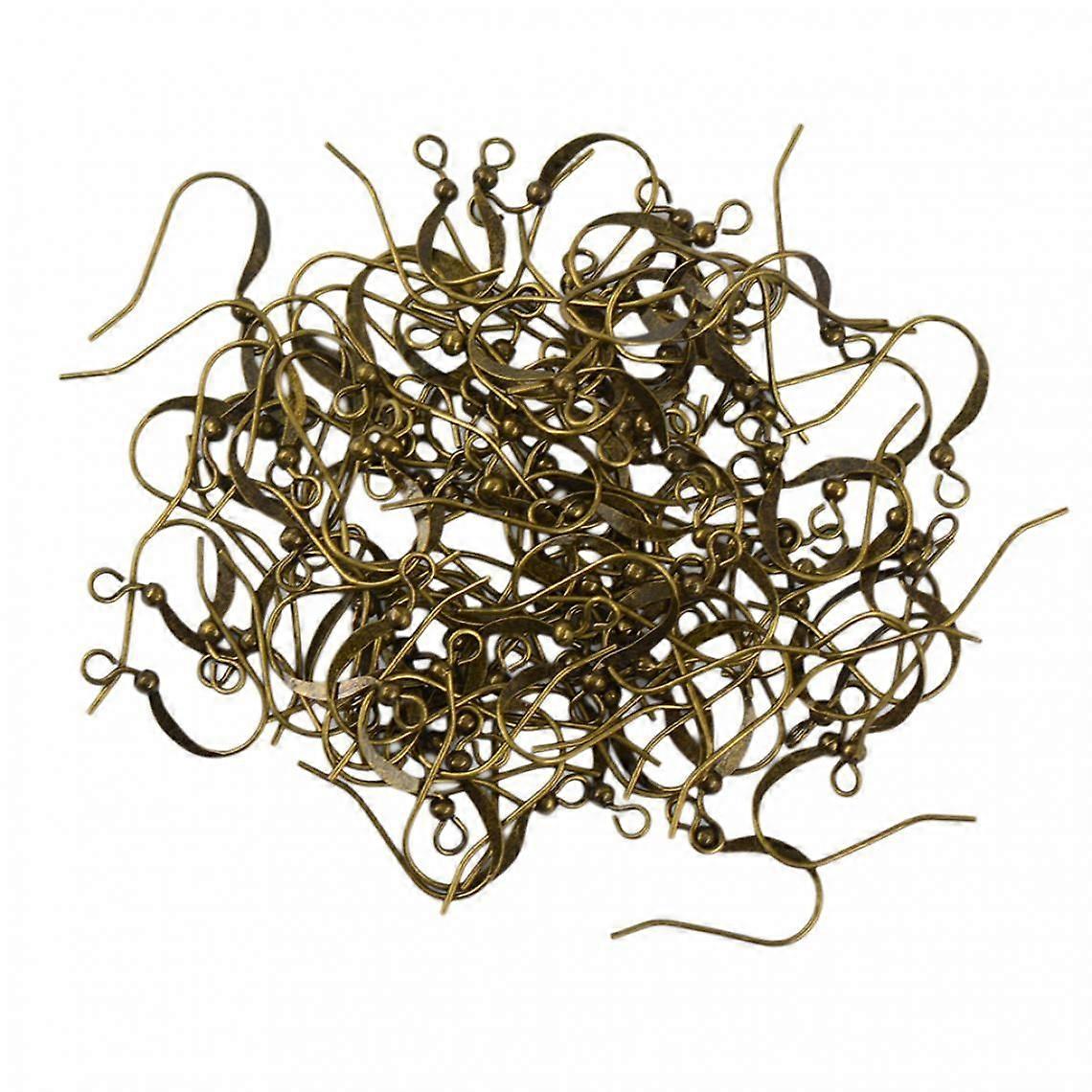 100pcs Hook Earring Brass Jewelry Making Retro Bronze