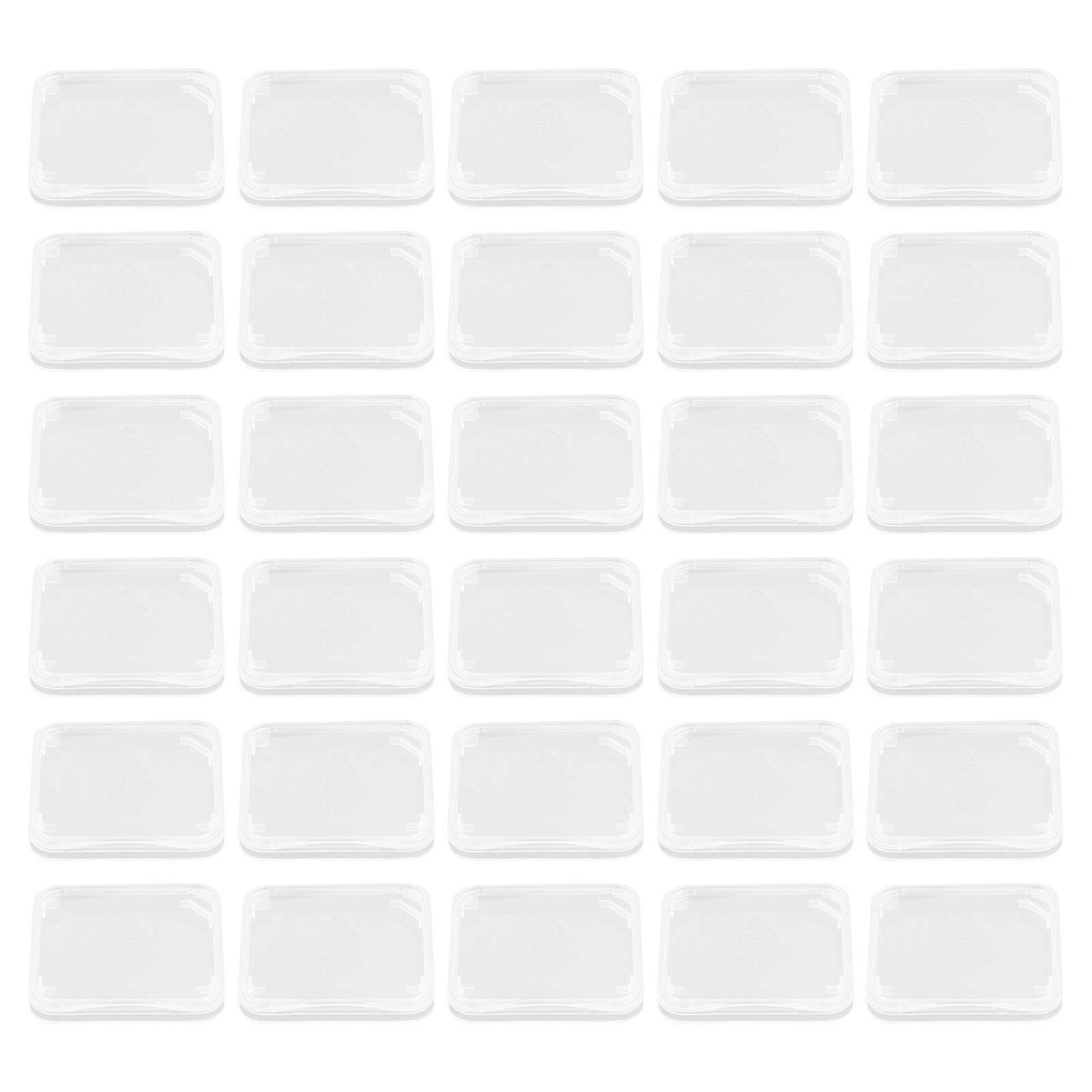 1 Set 100 Pcs Memory Cards Storage Cases Carrying Holders Boxes (Transparent)