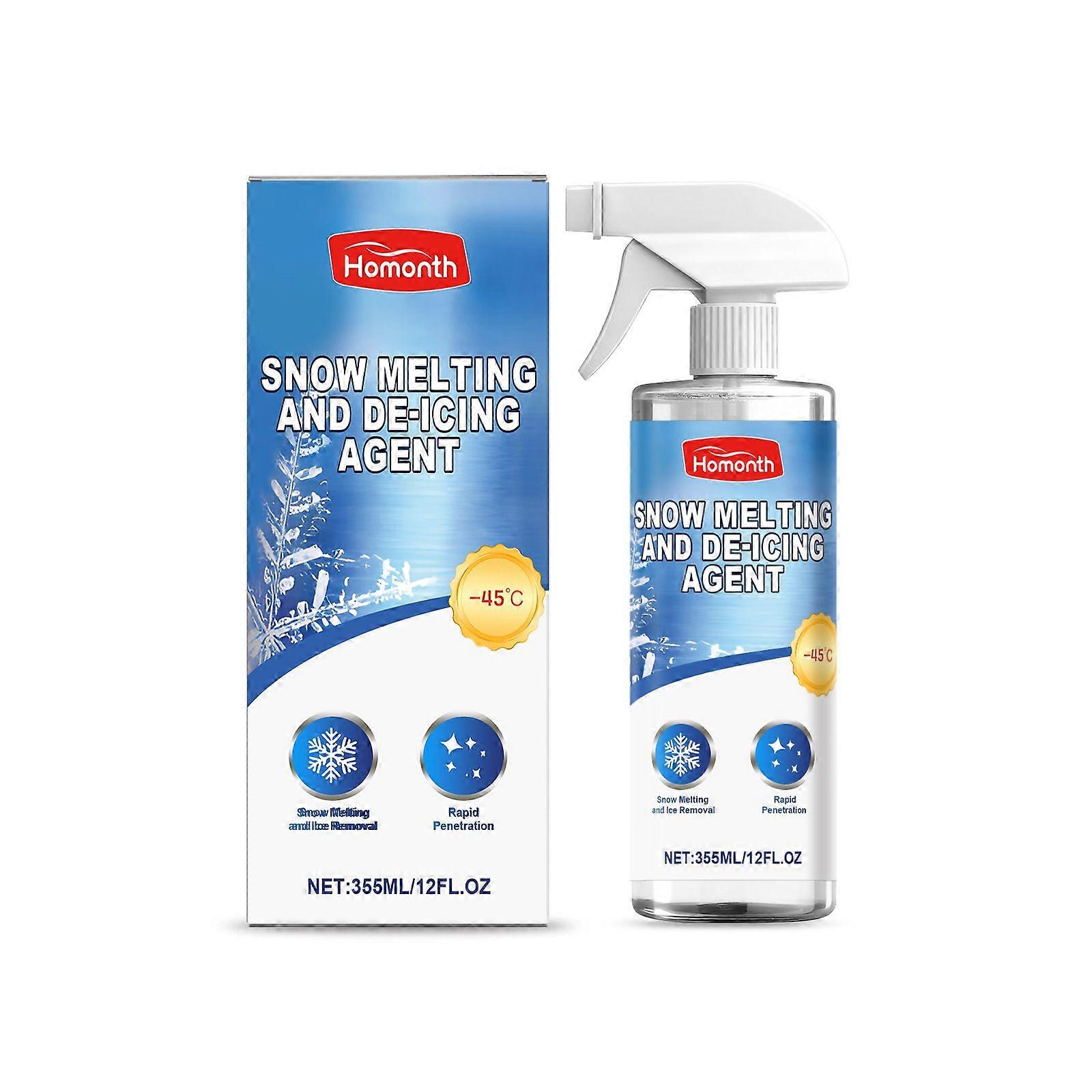 Homonth Snow-Melting And De-Icing Agent, A Quick And Convenient Spray For Car Windshields And Windows