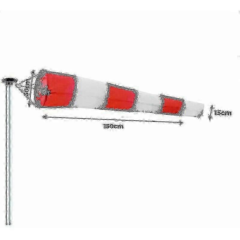 Windsock for aviation with swivel hook 150x30cm weatherproof Edition 1107