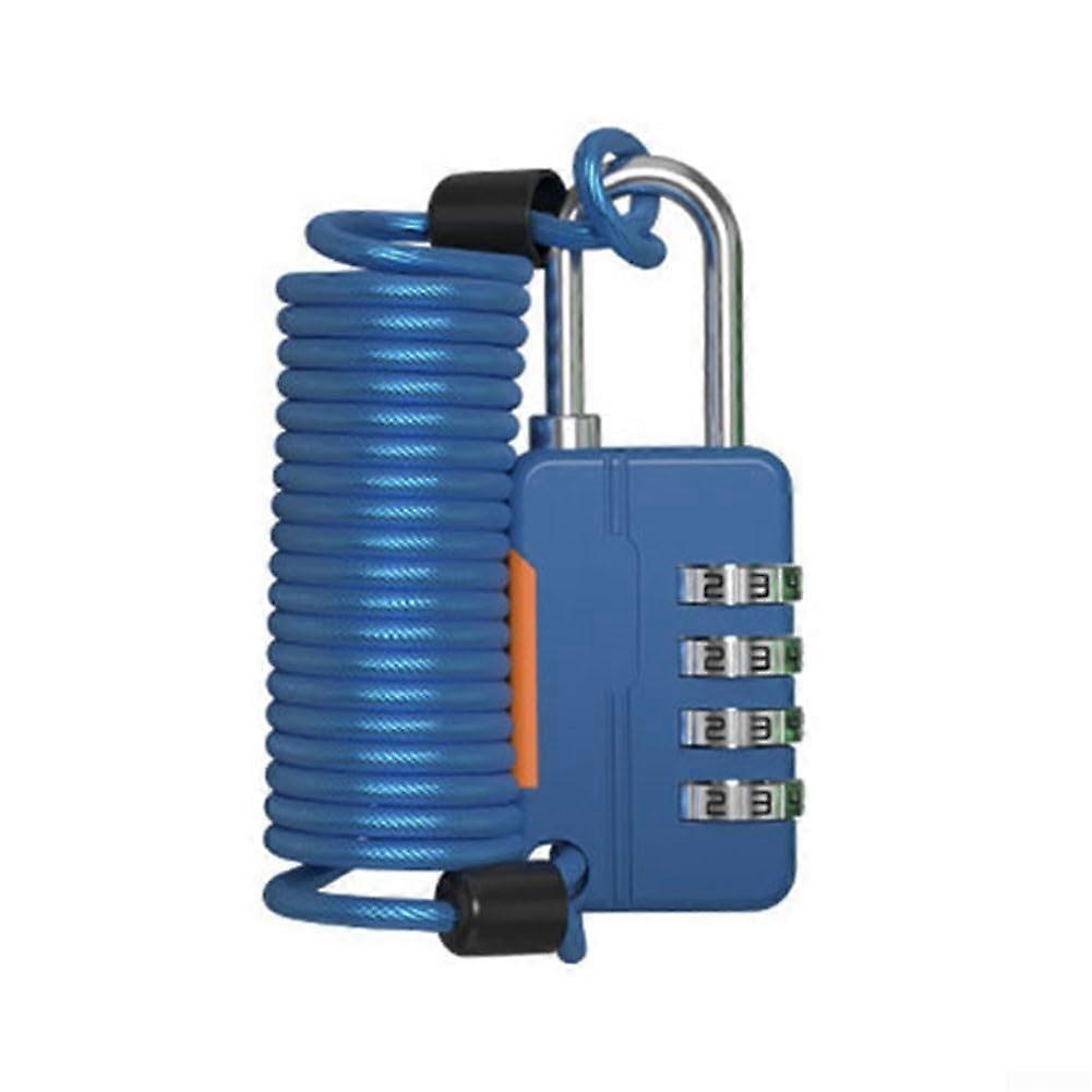 Compact Combination Lock For Padlocks, Password Security, Luggage And Travel, Gym Cabinets, Blue