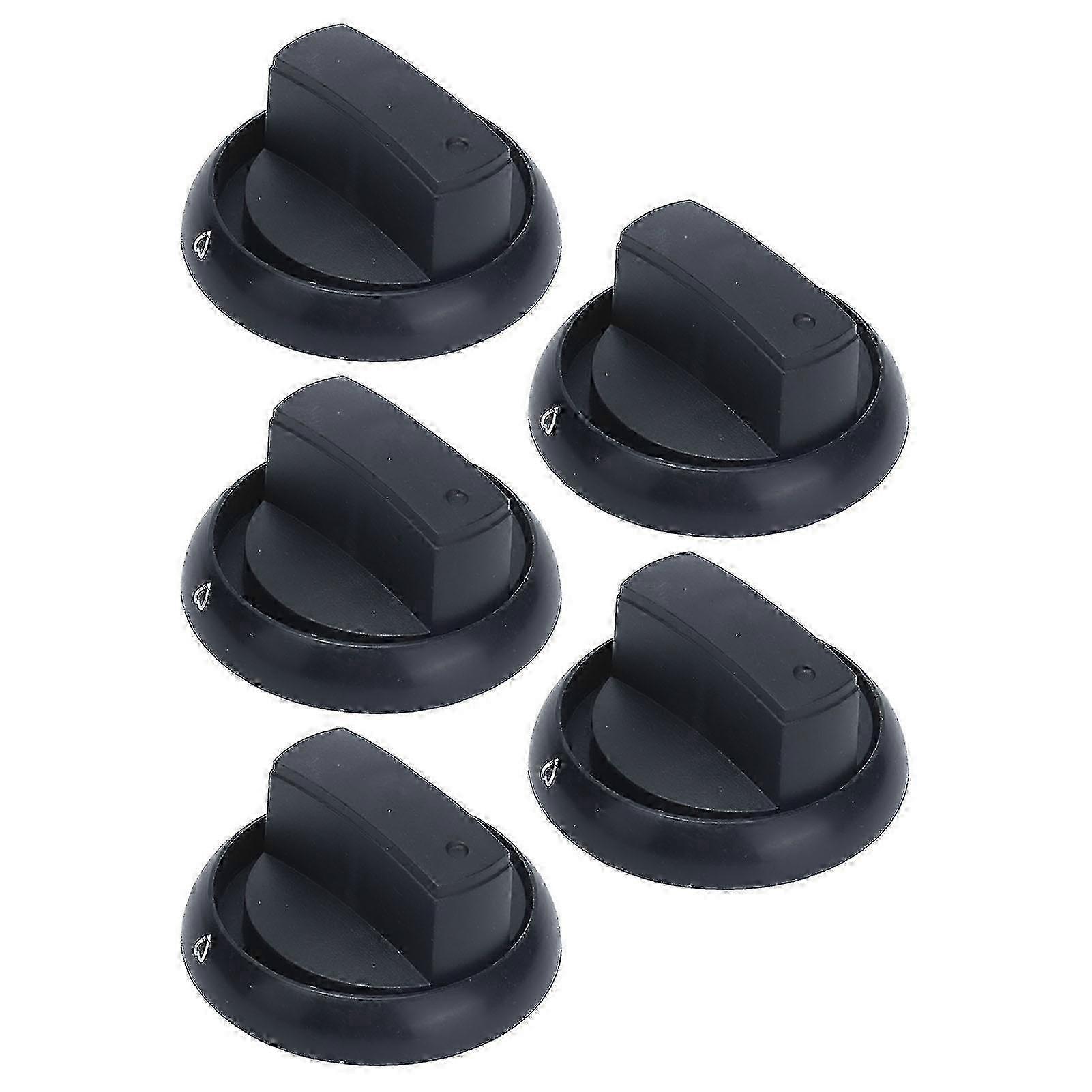 5PCS Universal Gas Stove Knobs Plastic Replacement Control Knobs for Home Restaurant Cooker Black