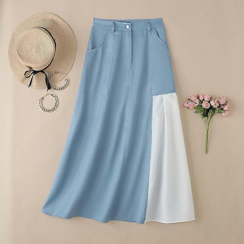 ZANZEA Womens Casual Patchwork Loose A-line Long Skirts